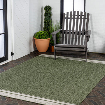 Alda Modern Minimalist Mingled Solid Indoor/Outdoor Area Rug